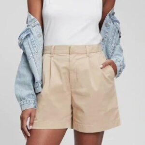 GAP High Rise Pleated Khaki Shorts